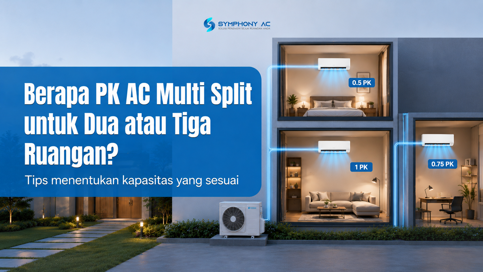 Berapa PK AC Multi Split untuk Dua atau Tiga Ruangan?